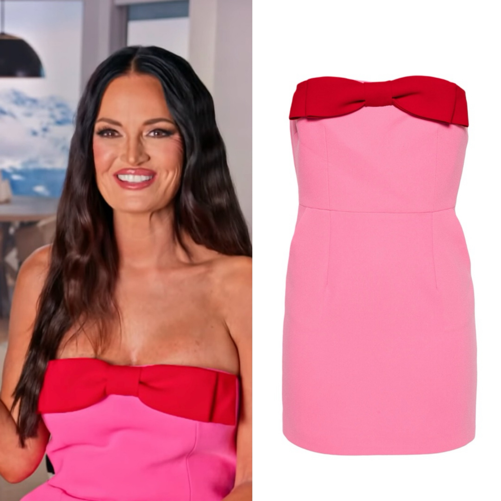 Lisa Barlow’s Pink and Red Bow Tie Confessional Look 