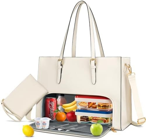 KKXIU Lunch Tote Bag for Women 15.6 Inch Laptop Briefcase Professional Work Purse with Insulated ... | Amazon (US)