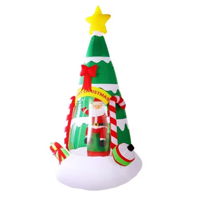 G128 7 ft Inflatable Christmas Tree with Santa Claus, Candy Canes & LED Lights | Target