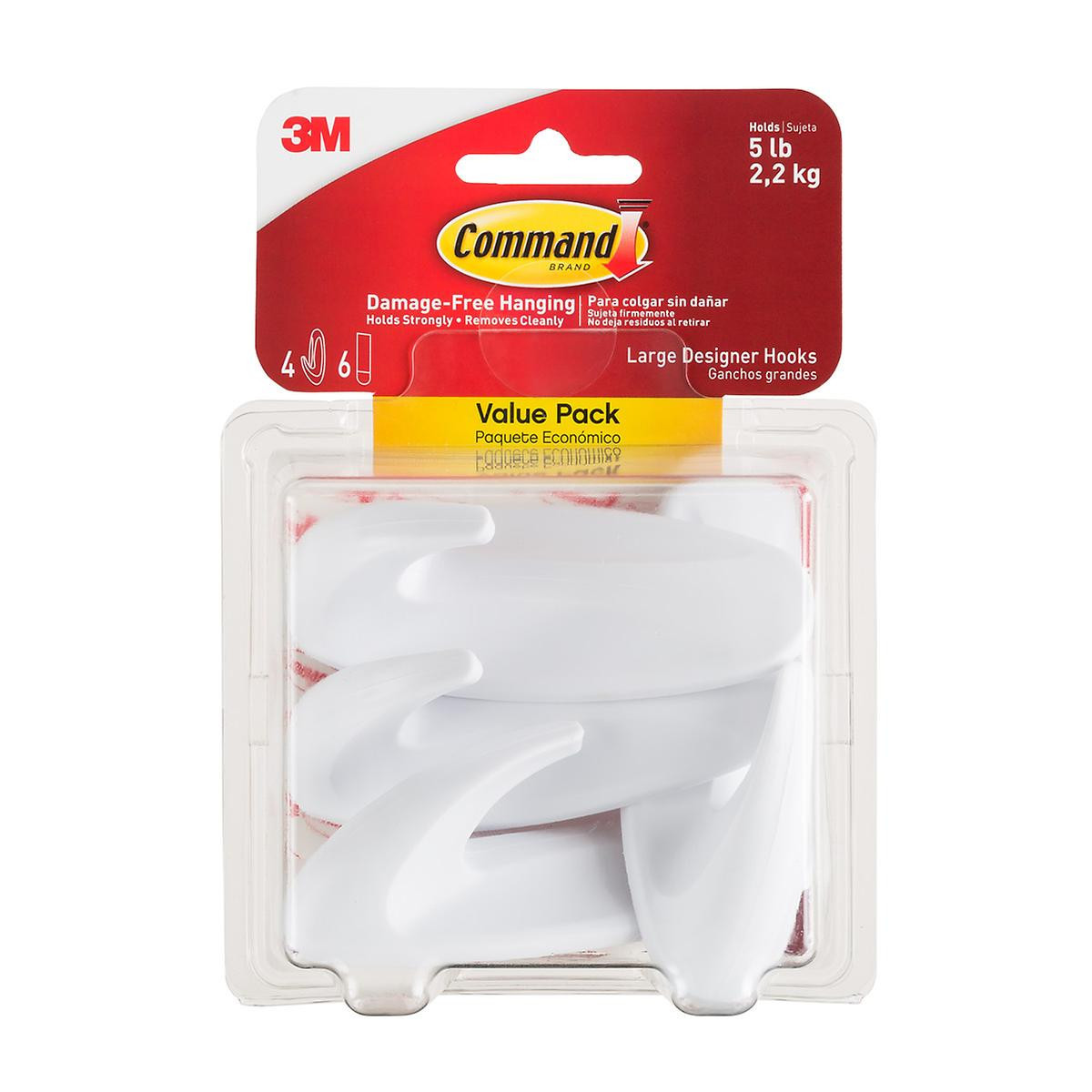 3M Command Large Designer Hooks Pkg/4 | The Container Store