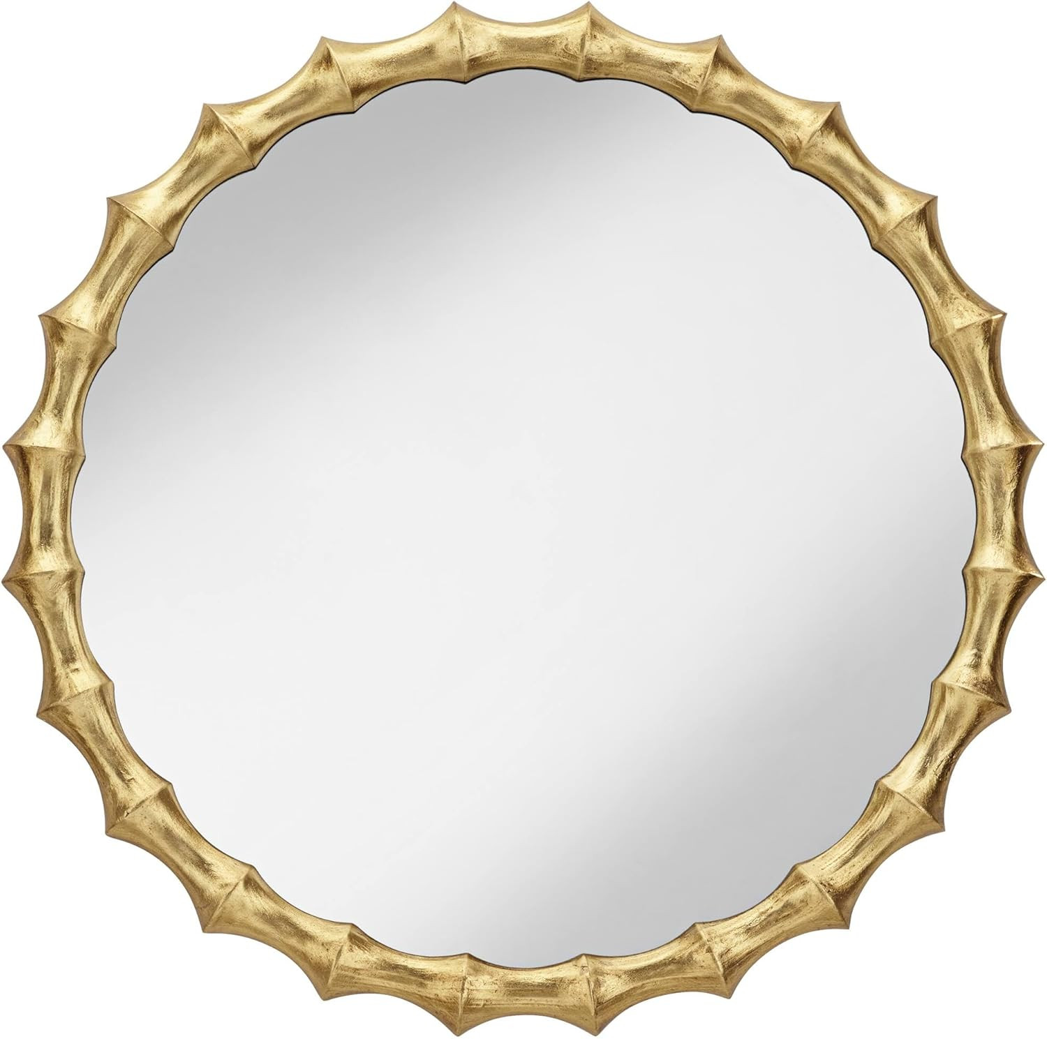 Uttermost Ilium 34" x 34" Gold Scalloped Bone Round Wall Mirror | Amazon (US)