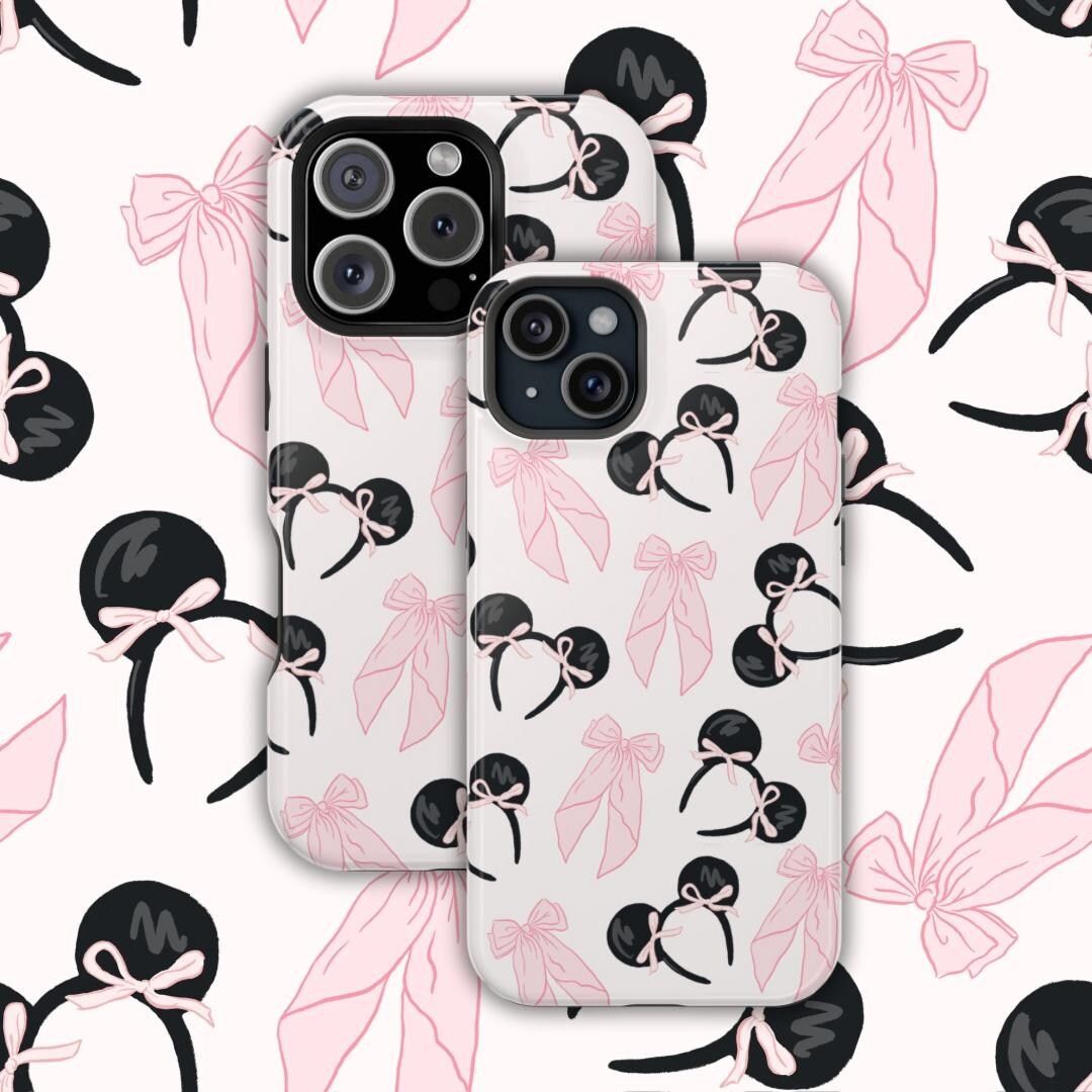 Just A Girl Magnetic Phone Case | Cute Mouse Bow Magnetic Phone Case, Pink and Black, Stylish Coq... | Etsy (US)