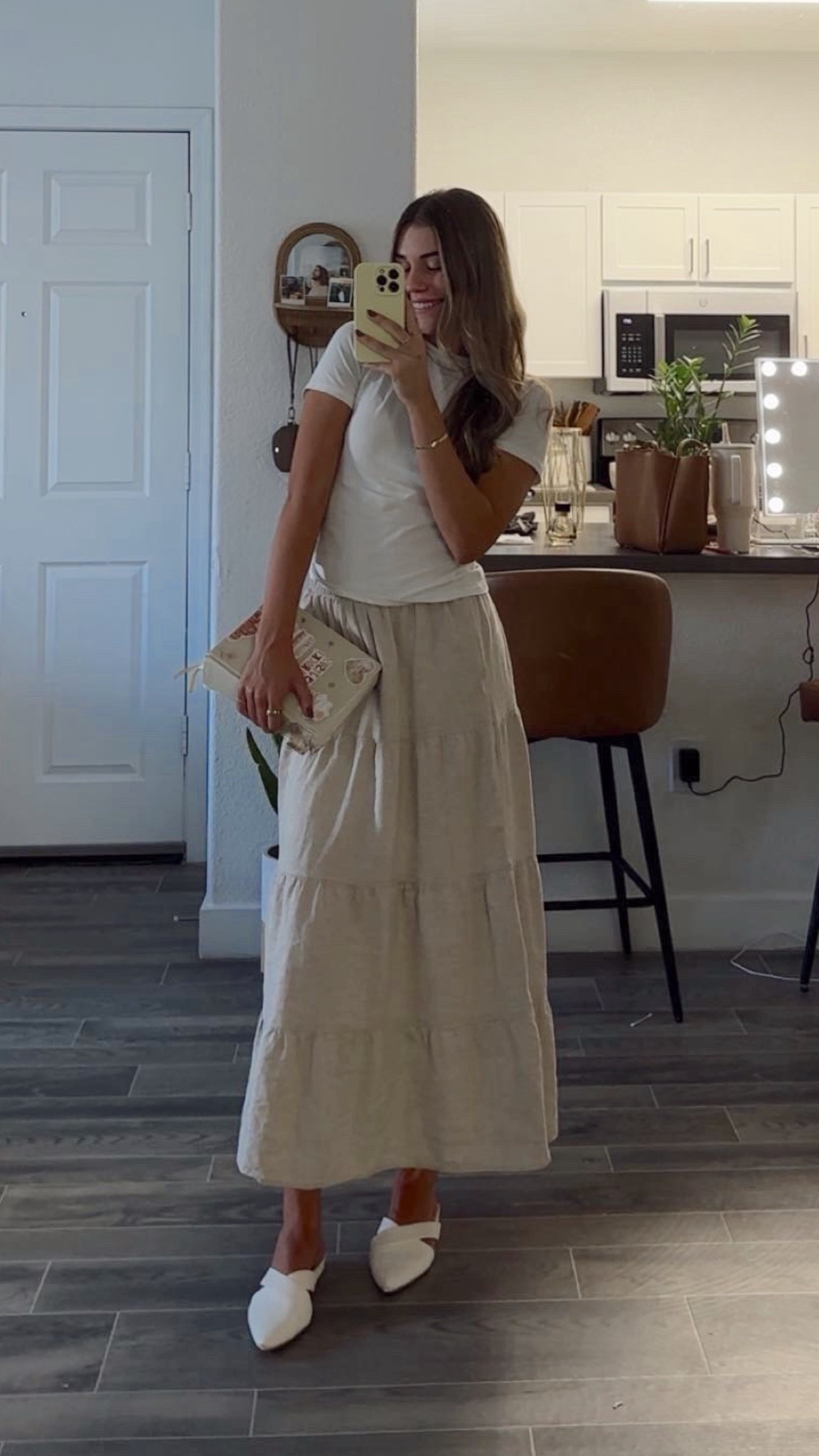 white shirt is such good quality from walmart and so affordable!! they don’t sell the same skirt on hollister anymore, but i added some other skirt options! the shirt is size S and I’m 5’6 for reference! and the shoes run true to size/super comfy:)