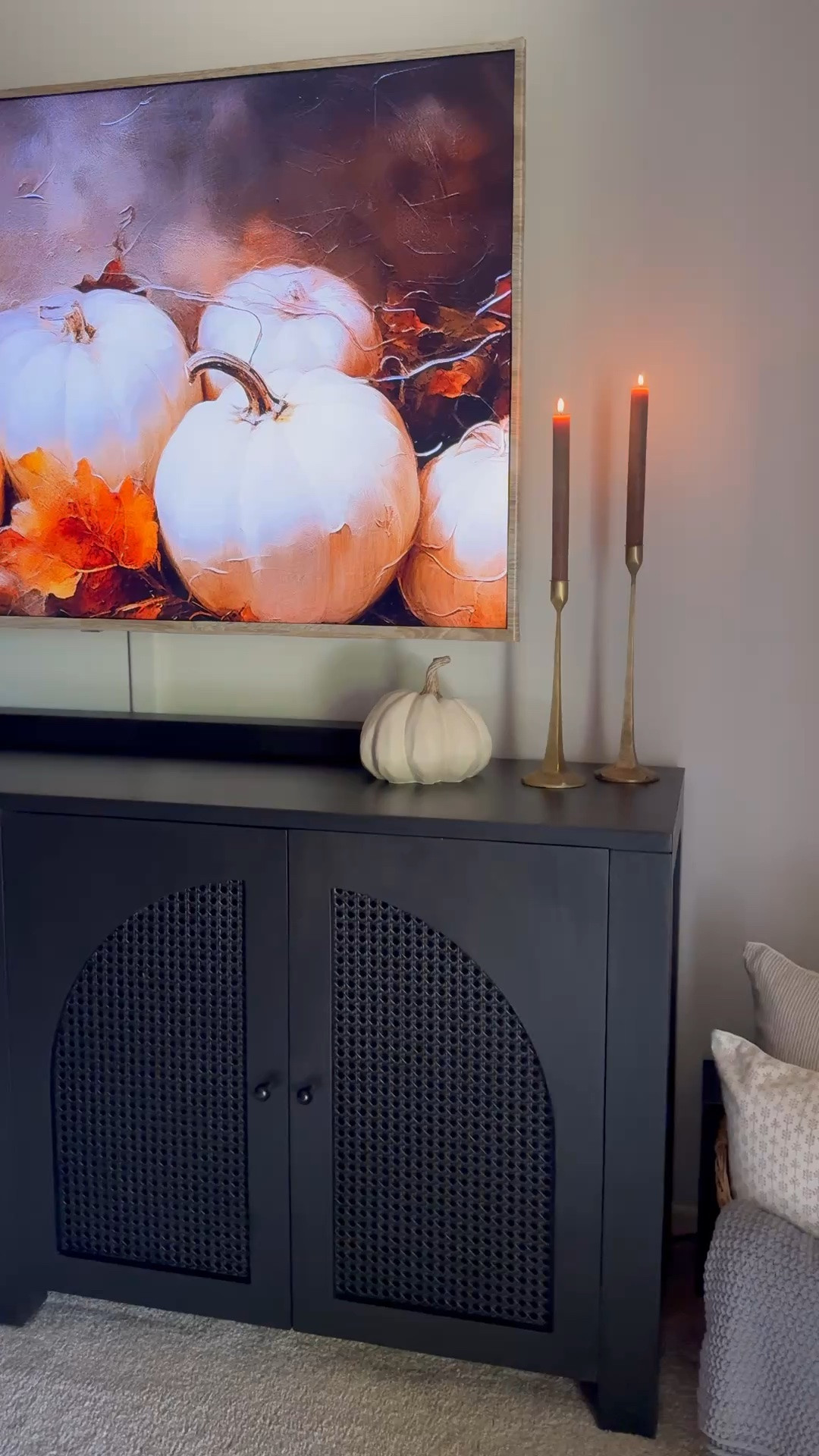 Black sideboard, black console, fall, sideboard styling, fall sideboard, black TV stand, black media stand, arch cabinet

#LTKHome #LTKSeasonal #LTKSaleAlert