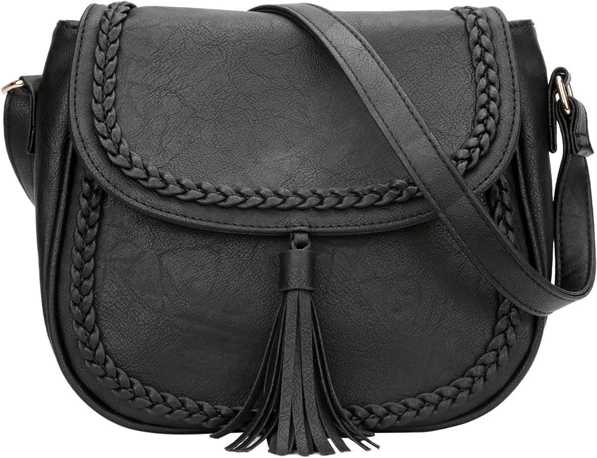 KKXIU Casual Flap Saddle Crossbody Bags for Women Purses and Handbags with Tassel | Amazon (US)