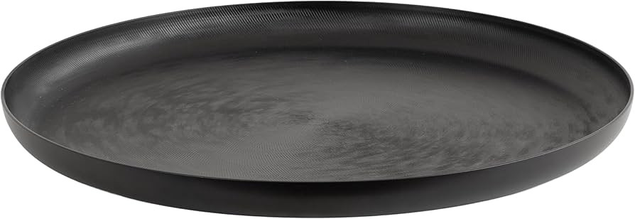 Kate and Laurel Stovring Round Modern Decorative Tray; 17 Inch Diameter; Black; Contemporary Serv... | Amazon (US)