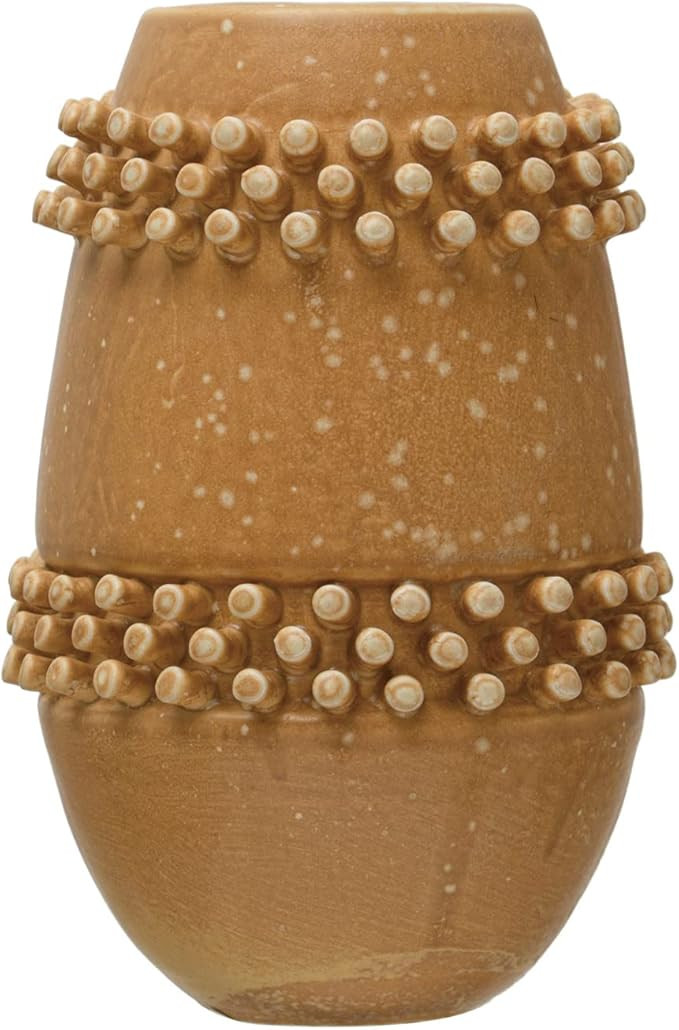 Bloomingville Stoneware Vase with Raised Dots, Terracotta Reactive Glaze, Brown, 6.25" | Amazon (US)