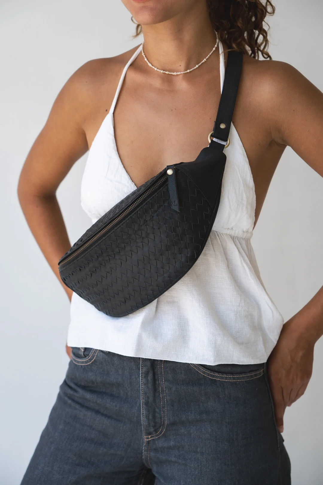 Genuine Leather Fanny Pack, Handwoven, Belt Bag, Bum Bag, Adjustable Crossbody Bag, Hip Pack, Wai... | Etsy (US)