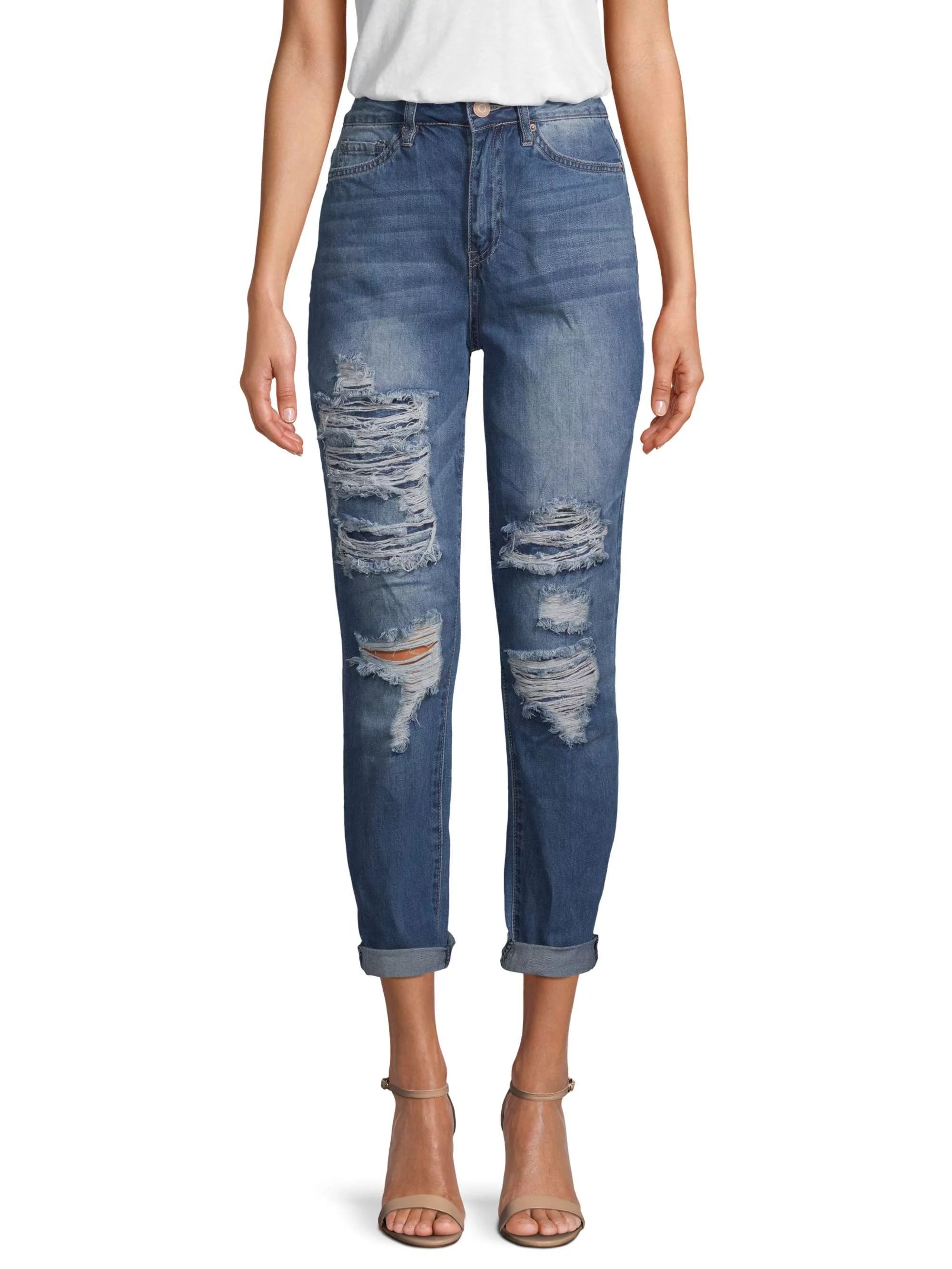 YMI Juniors' Dream High Rise Cuffed Skinny Jeans | Walmart (US)