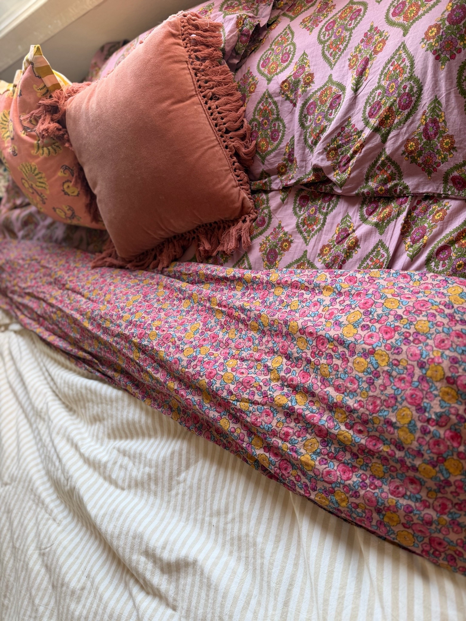 Eclectic pattern sheets, and striped duvet. Bohemian, cottage, fun, bedding, dorm

#LTKHome #LTKdayinmylife #LTKmomlife