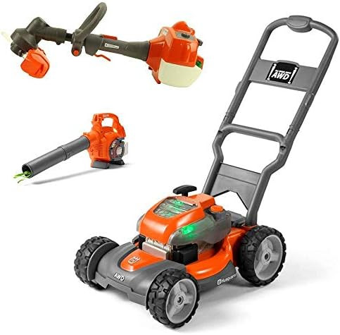 Husqvarna Kids Battery Operated Toy Leaf Blower + Weed Eater + Lawn Mower w/ Sound | Amazon (US)