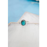 Turquoise Ring Sterling Silver, Boho Ring, Dainty Oval Silver Gift For Her | Etsy (US)