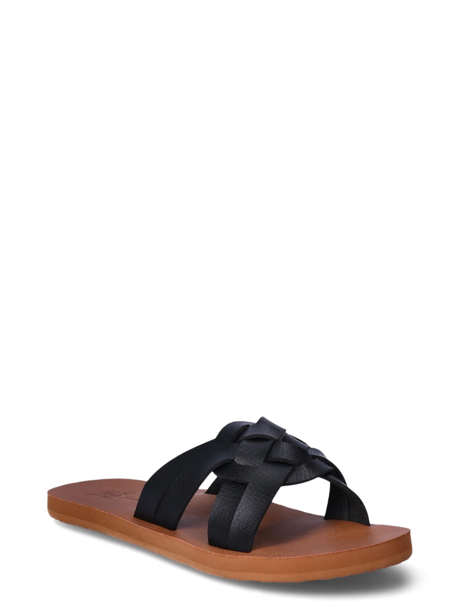 Time and Tru Women's Braided Slide Sandals, Sizes 6-11 | Walmart (US)
