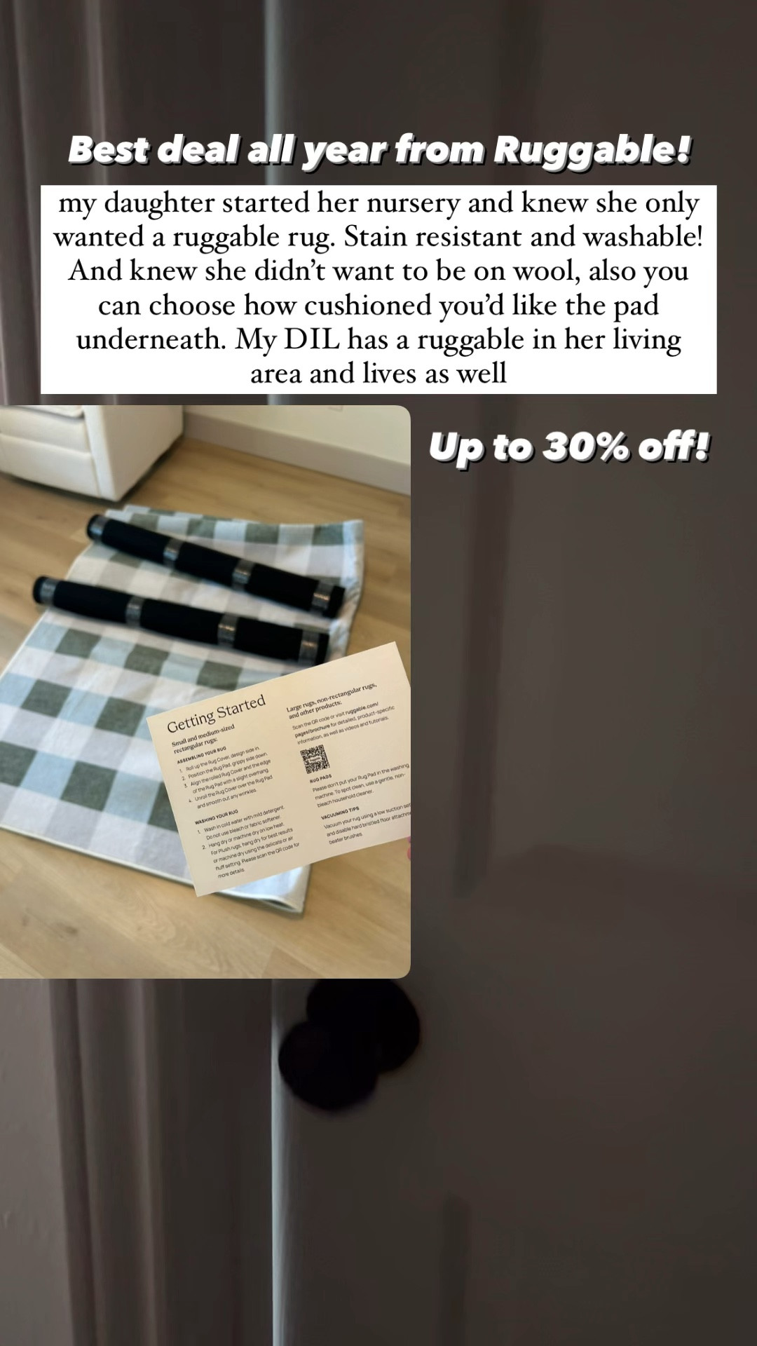 Best deal on Ruggable all year. The black
Friday sale. Use code BF24 for up to 30% off

My daughter and daughter-in-law now both have a ruggable  rug. You can choose the level of cushion to the pad, comfortable rug, and completely machine washable!! 

#LTKCyberWeek #LTKSaleAlert #LTKHome