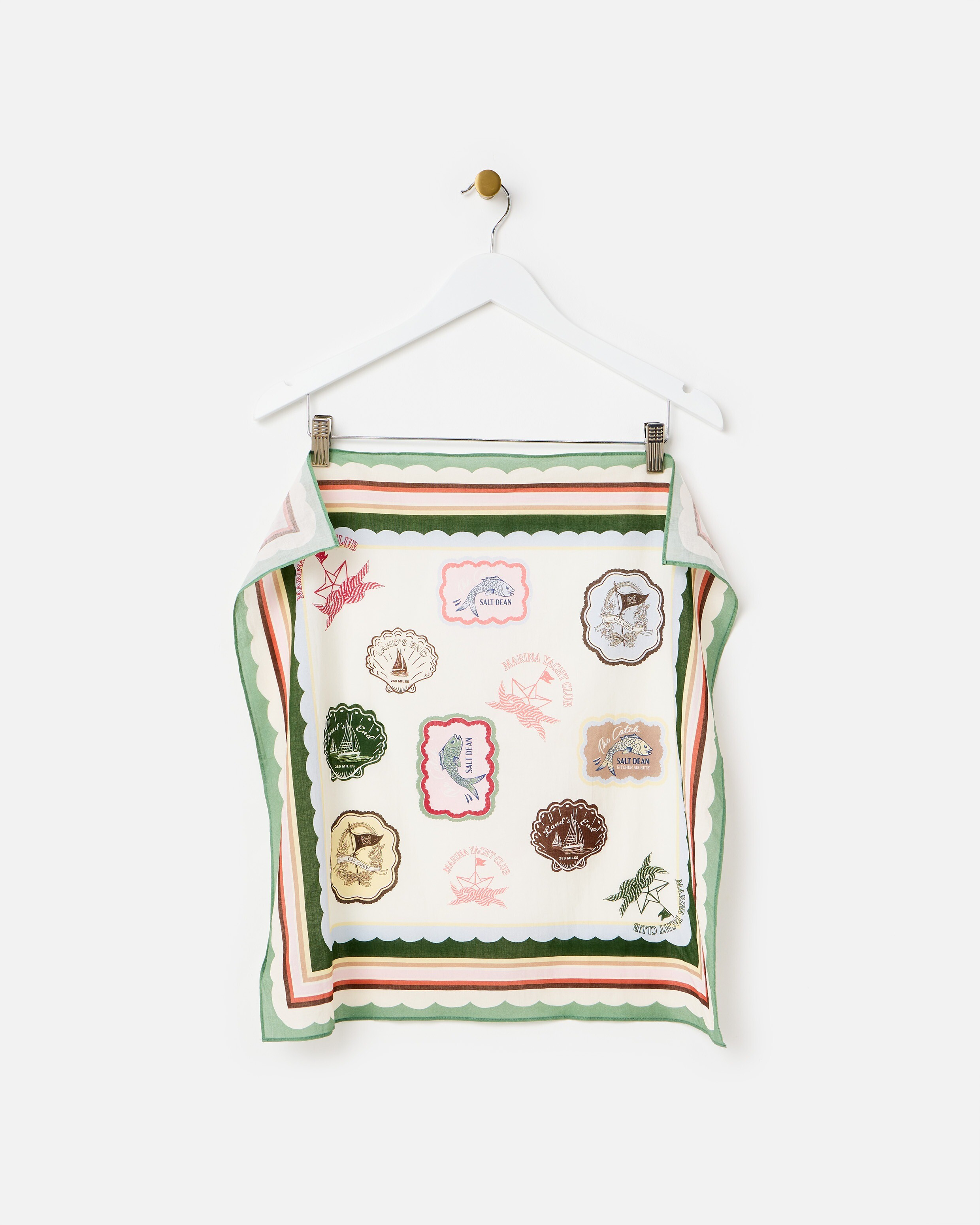 Nautical Badges Cotton Square Scarf | Oliver Bonas | Oliver Bonas (Global)