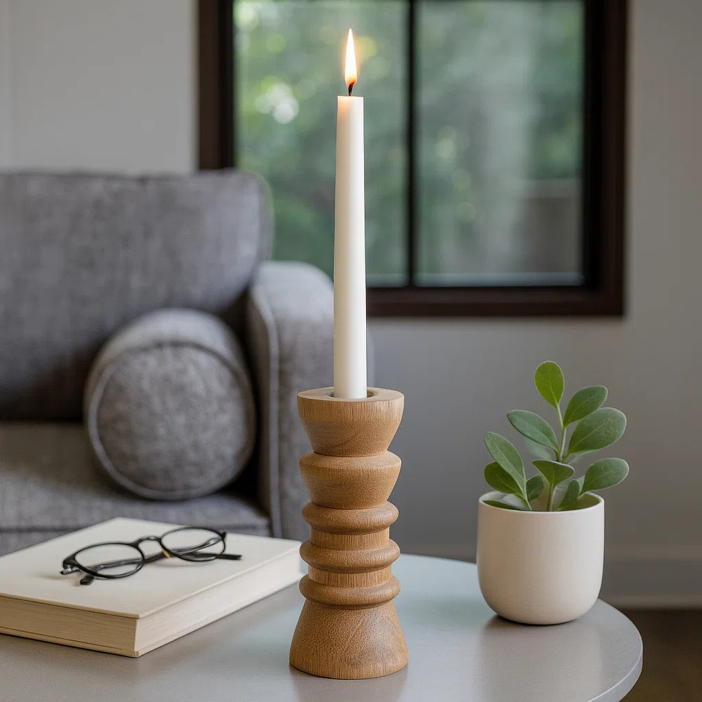 Modern Decorative Wooden Taper Candle Holder for Home Decor - Stylish Candlestick Holder for Entr... | Wayfair North America