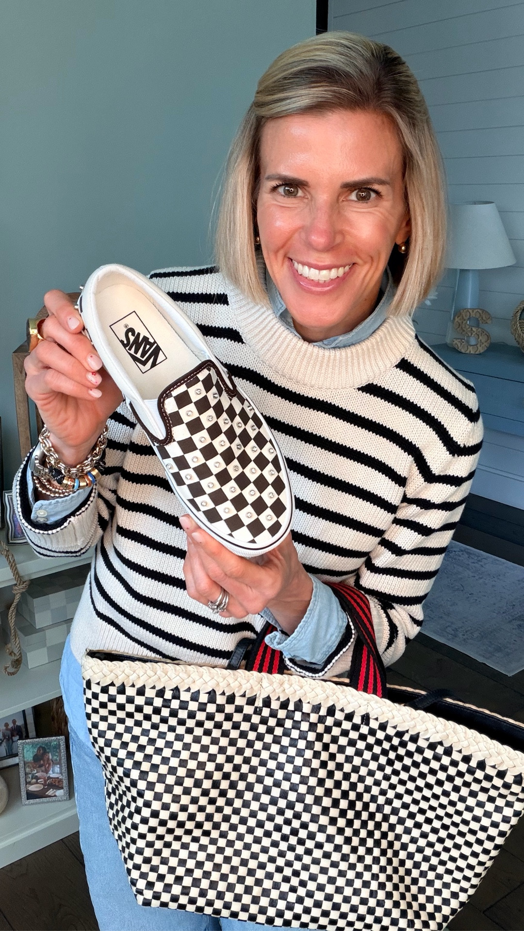 Styling these fun sparkle Vans for an easy weekend look. Paired with my favorite denim (wearing 24) and chic cotton striped sweater (XS)

#LTKootd #LTKgrwm #LTKmomlife