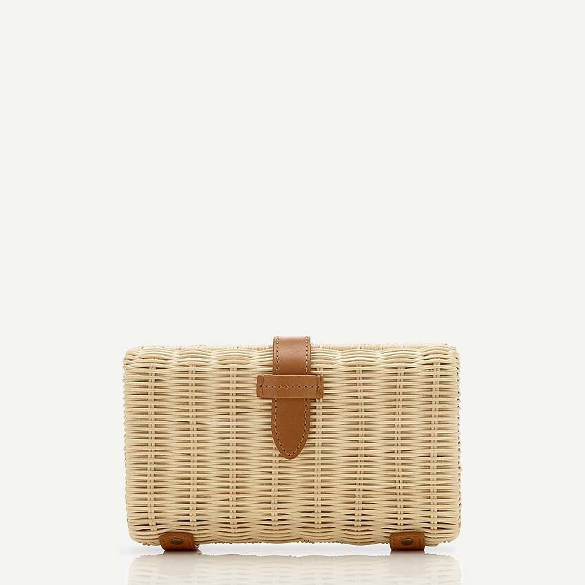 Rattan clutch with chain strap | J. Crew US