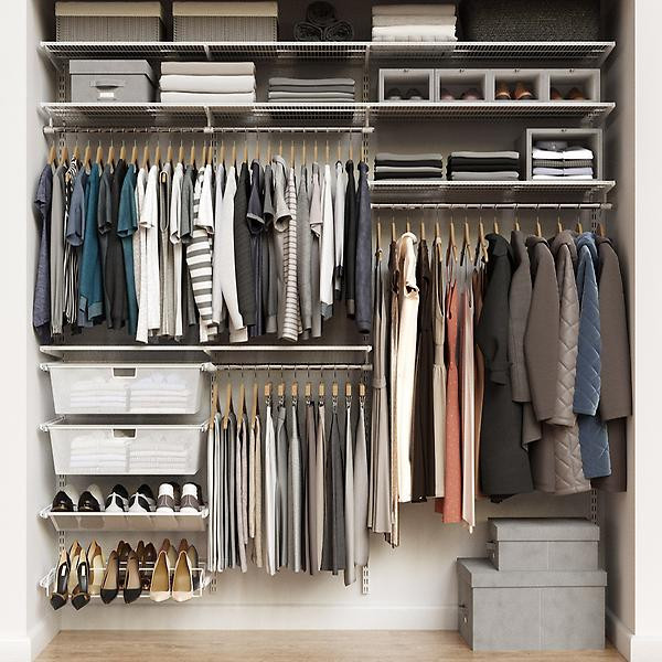 Elfa Classic 7' White Reach-In Closet | The Container Store