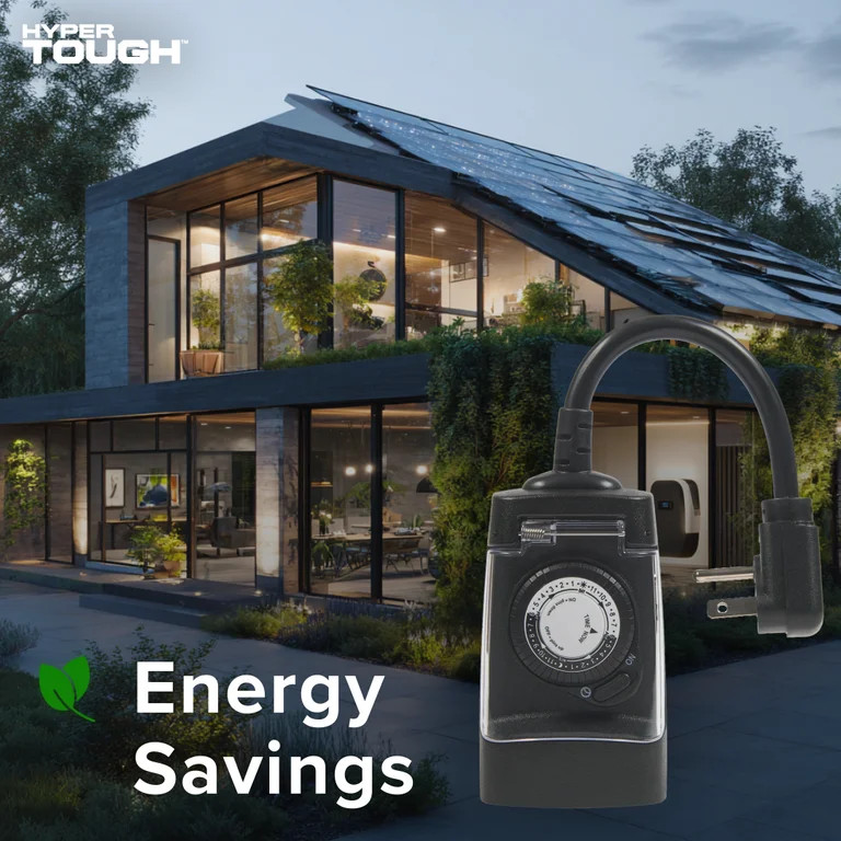 Hyper Tough All-Weather Outdoor Timer with 1 Grounded Outlet, 3-Prong Outlet, 6 inch Cord, 15 Amp... | Walmart (US)