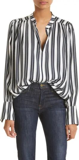Carly Stripe Split Neck Blouse | Nordstrom