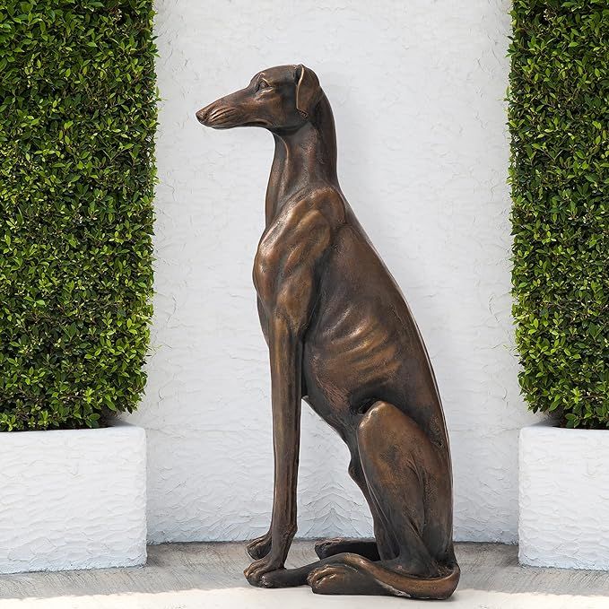 Glitzhome Dog Garden Statues Bronze Greyhound Sculpture 30.25 Inch Tall, Left | Amazon (US)