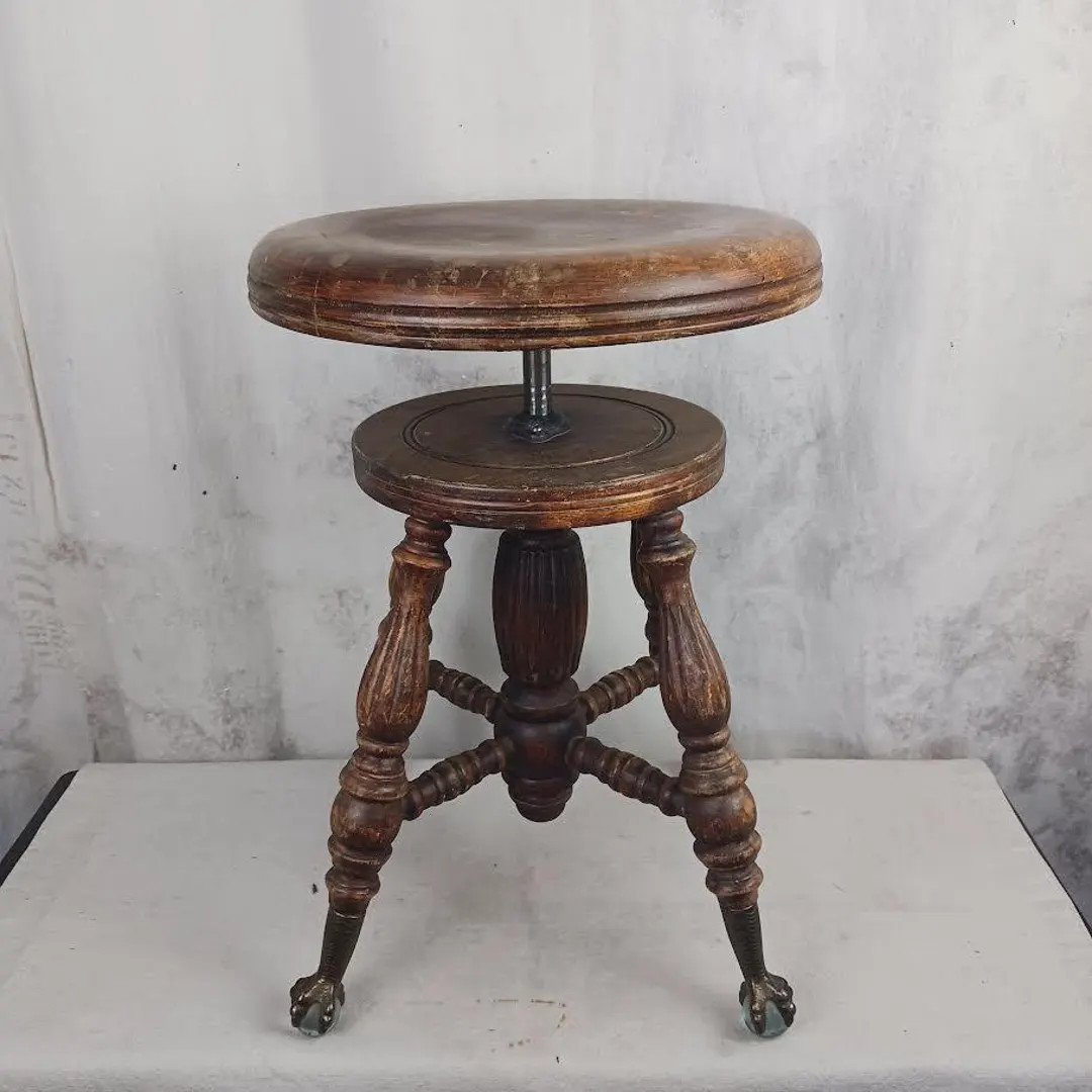 Antique Parker Chair Company Claw Foot Piano Stool 1800's. - Etsy | Etsy (US)