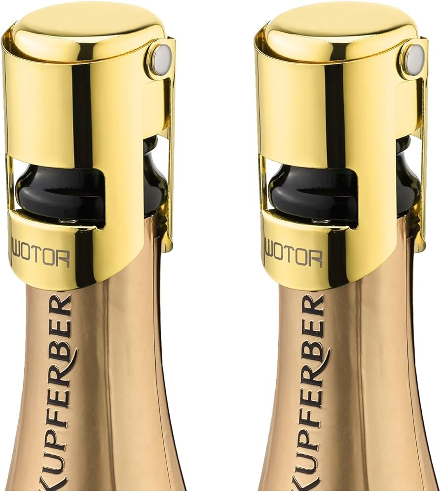 WOTOR Champagne Stoppers Stainless Steel, Prosecco Bottle Stopper with Food Grade Silicone, Reusa... | Amazon (US)