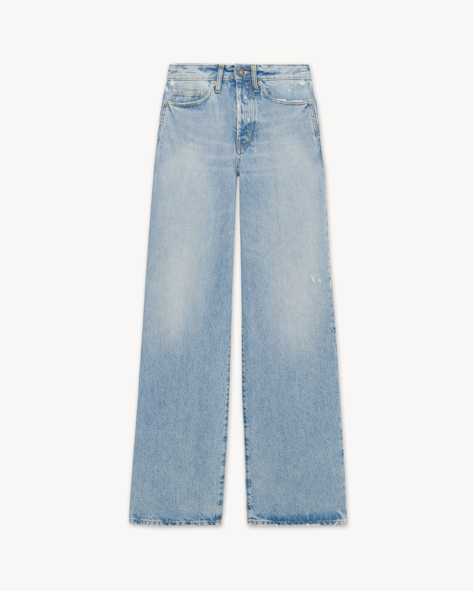 wide-leg jeans in blue waves denim | Saint Laurent Inc. (Global)
