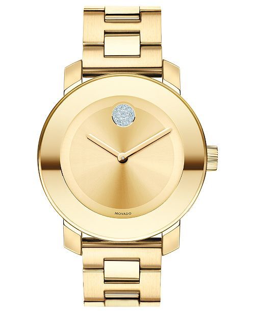 Women's Swiss Bold Medium Gold Ion-Plated Stainless Steel Bracelet Watch 36mm 3600104 | Macys (US)