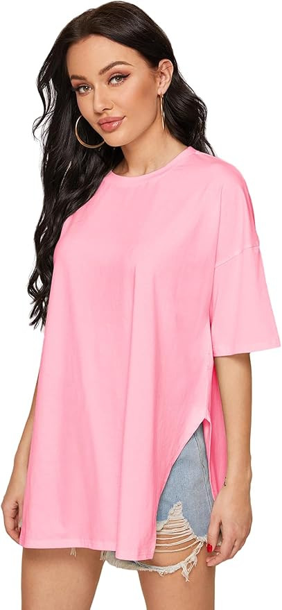 Floerns Women's Casual Basic Short Sleeve Loose T-Shirt Tee Tops | Amazon (US)