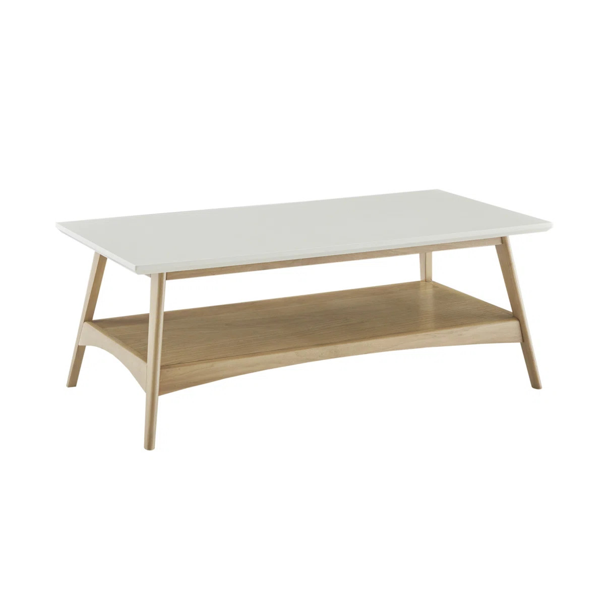 Parker Modern Coffee Table with Open Shelf & White Top | Wayfair North America