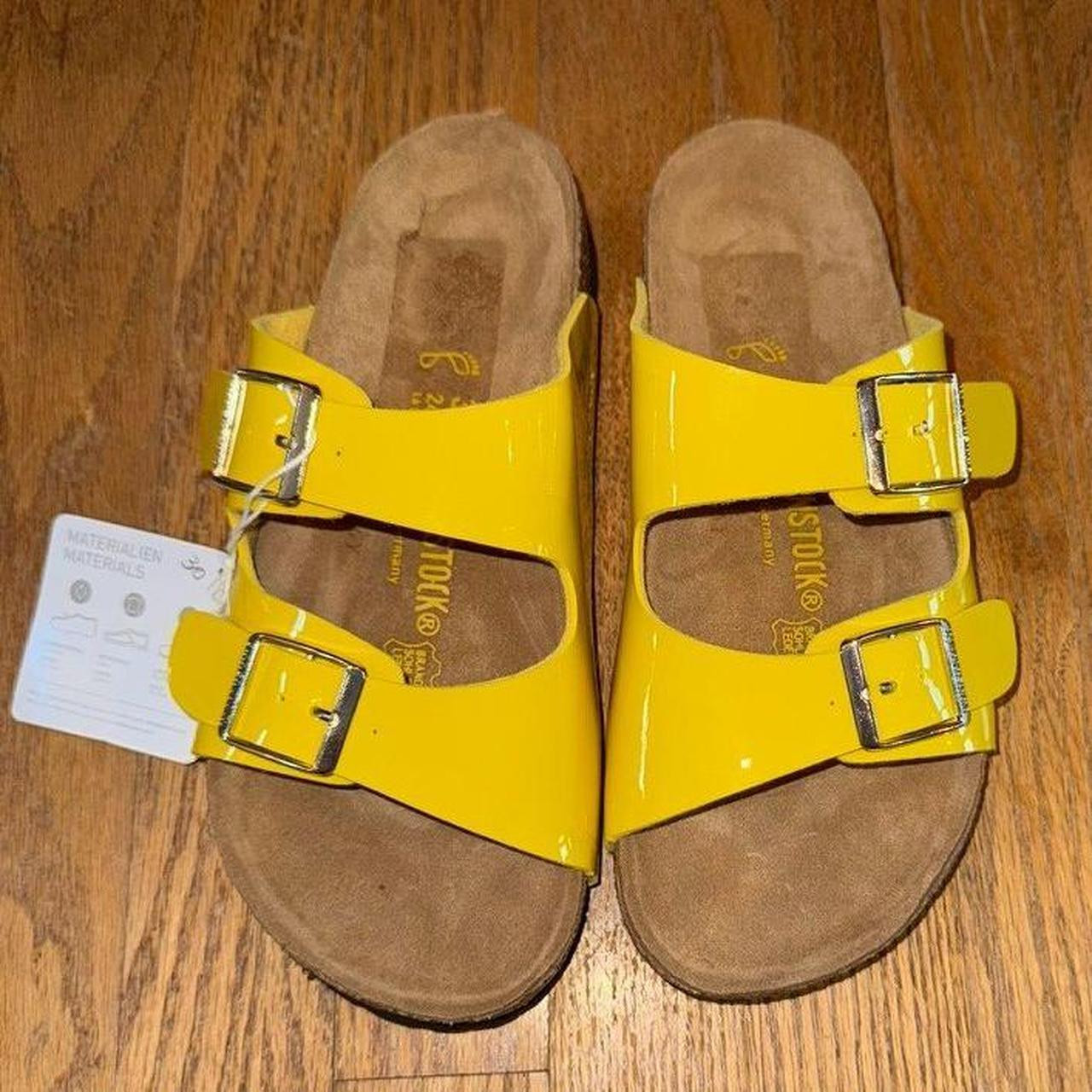 Birkenstock Women's Slides - Yellow - US 6 | Depop US