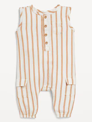 Sleeveless Henley Utility Pocket Jumpsuit for Baby | Old Navy (US)