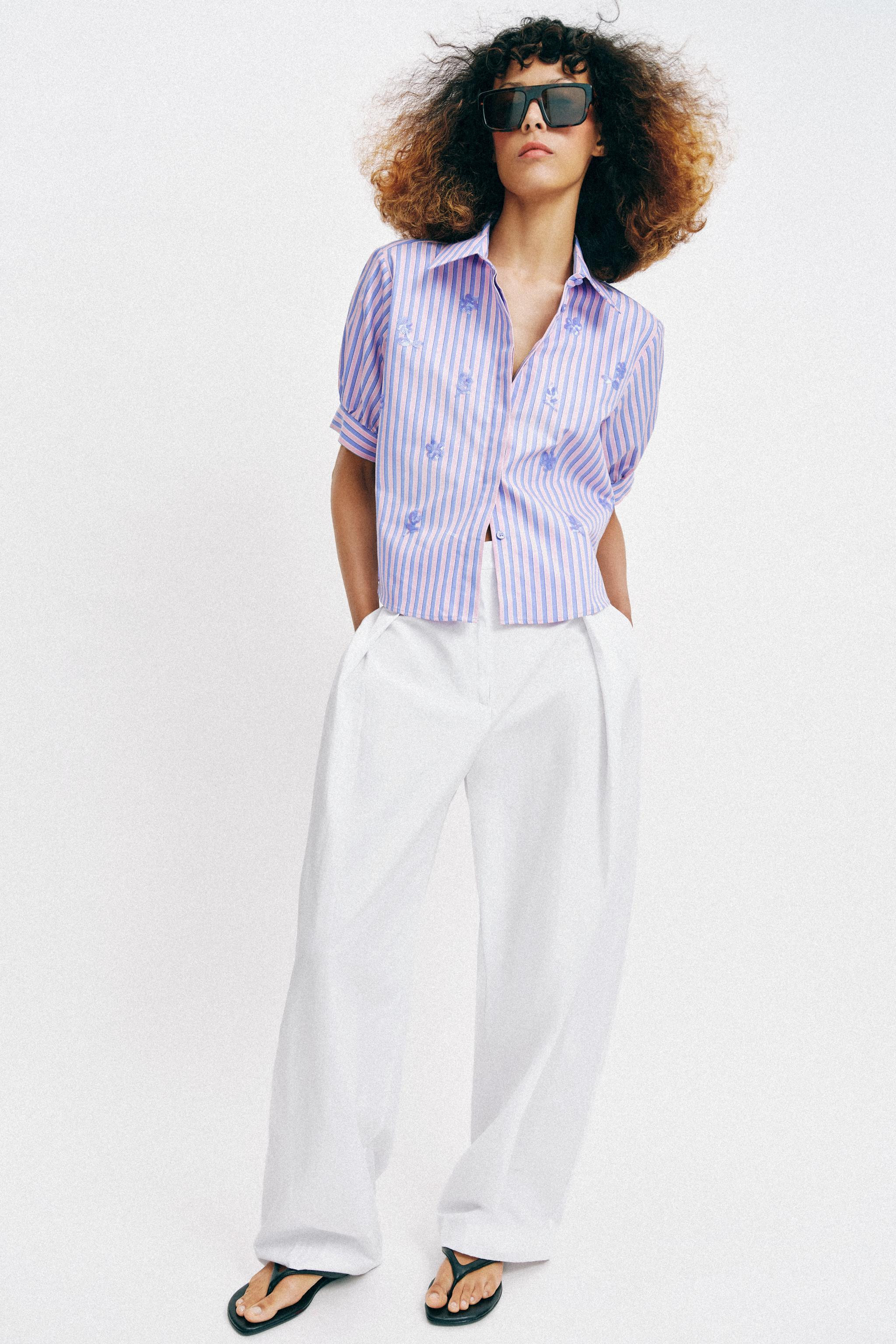 SEQUINED STRIPED SHIRT | Zara US