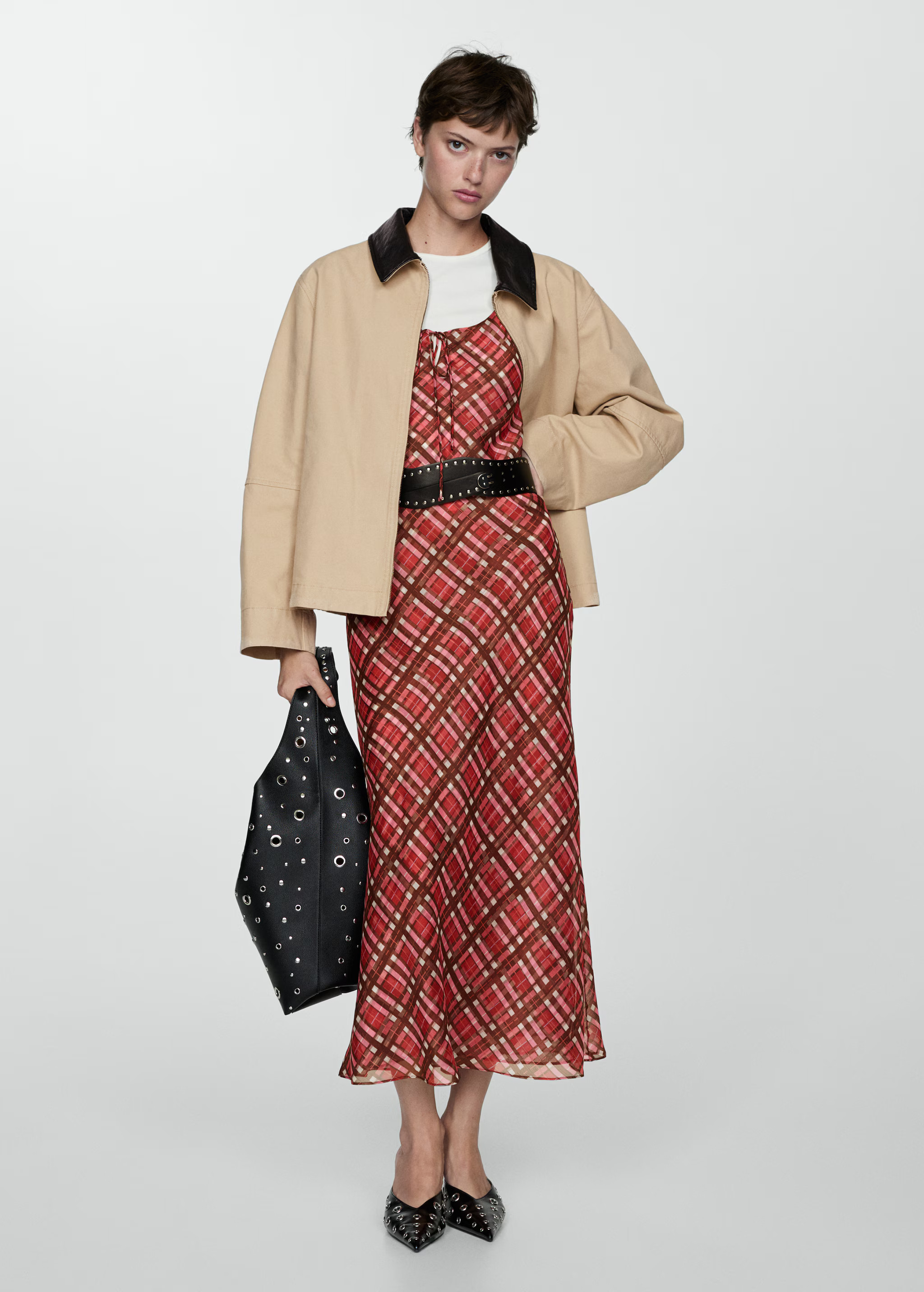 Contrast shirt-collar jacket - Woman | MANGO USA | MANGO (US)