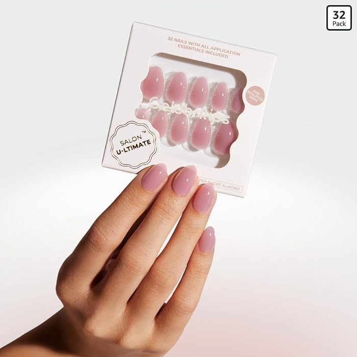 Celebritips Press On Nails - Salon U-ltimate\u2122 | Misty Rose, Extra Short Almond Nails, Reusab... | Amazon (US)