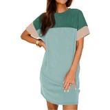 Fantaslook Summer Color Block Dresses for Women Crewneck Short Sleeve T shirts Dress Ribbed Dress... | Walmart (US)