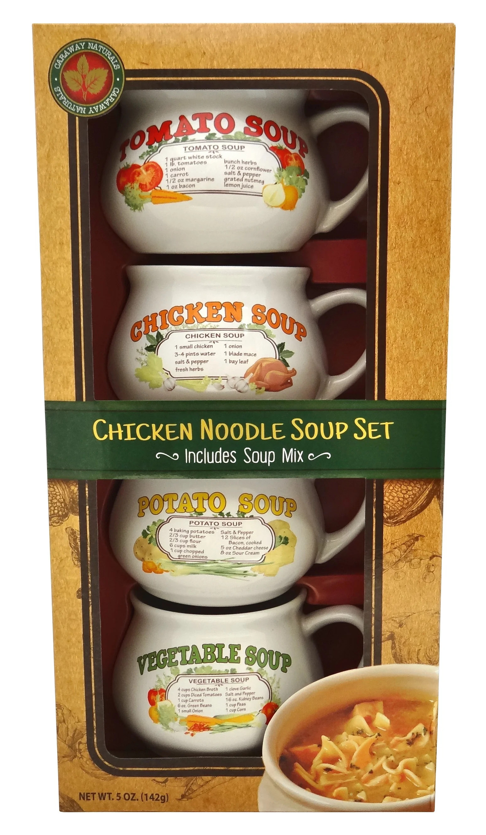 Caraway Naturals Nostalgic Soup Bowls Set with Chicken Noodle Soup Mix, 5oz, 1ct - Walmart.com | Walmart (US)