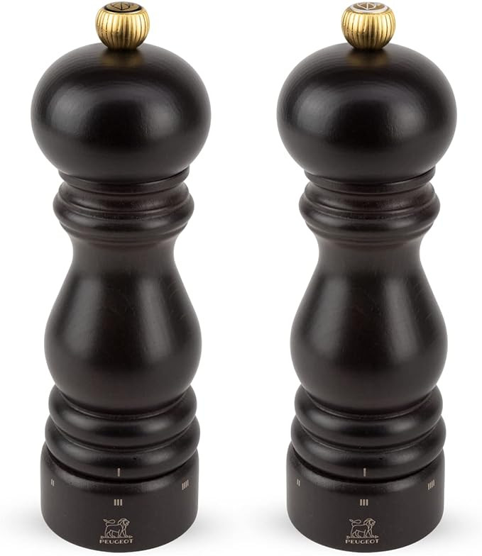 PEUGEOT - Paris u'Select Natural - 18 cm Salt and Pepper Mill Set - Black Pepper + Rock Salt Incl... | Amazon (UK)