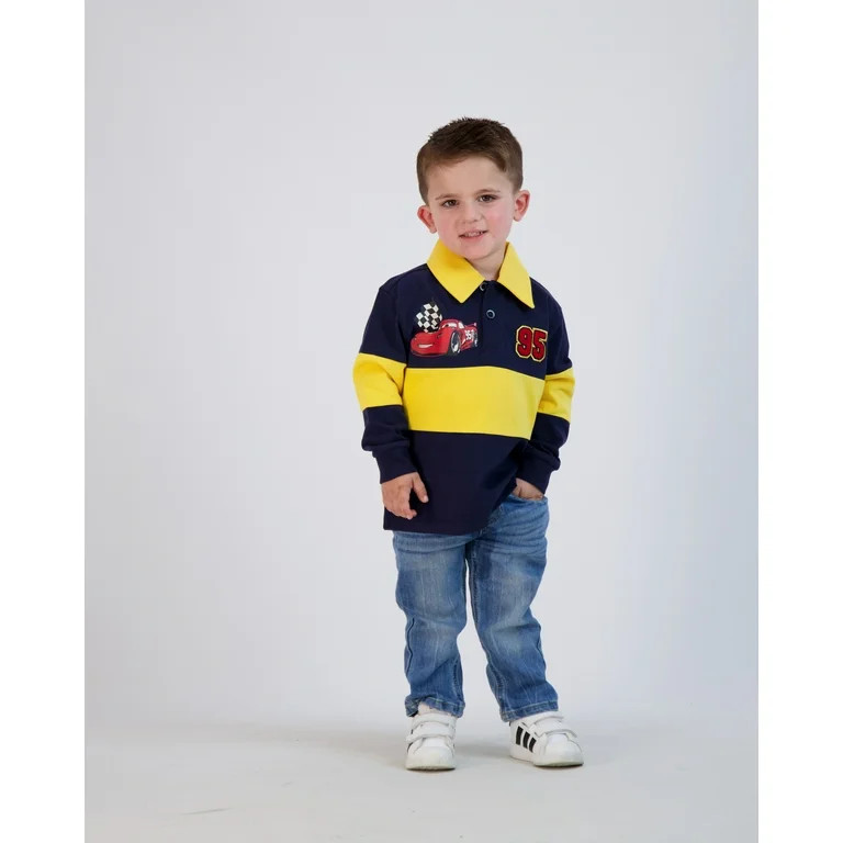 Disney Pixar's Cars Toddler Boy Long Sleeve Rugby Polo Shirt, Sizes 2T-5T - Walmart.com | Walmart (US)