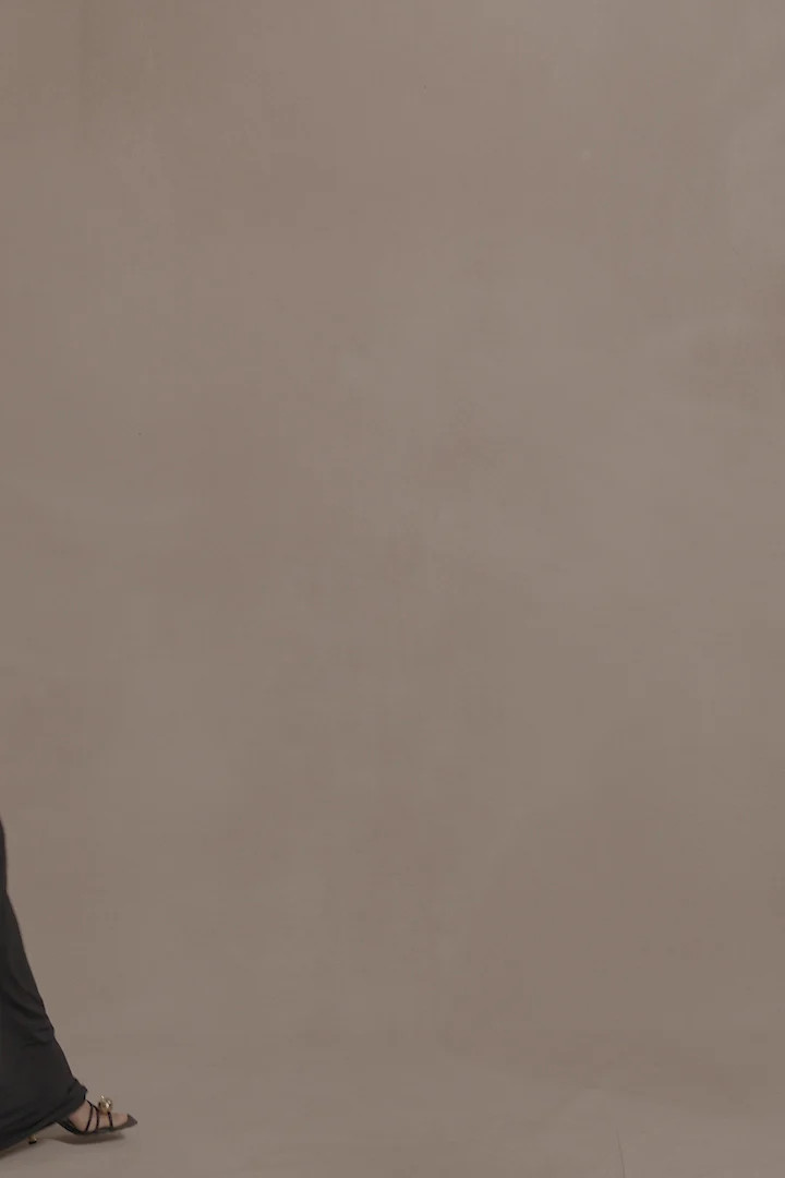 Ainsley Asymmetrical Long Sleeve Top With Floral Hardware - Black | MESHKI US