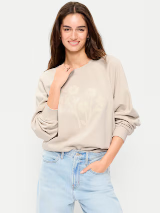 Oversized Graphic Raglan Sweatshirt | Old Navy (US)