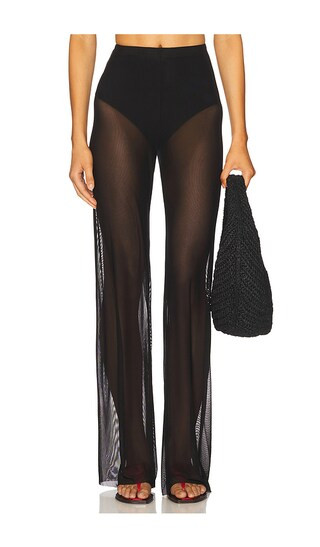 Gauze Mesh Wide Leg Pant in Black001 | Revolve Clothing (Global)