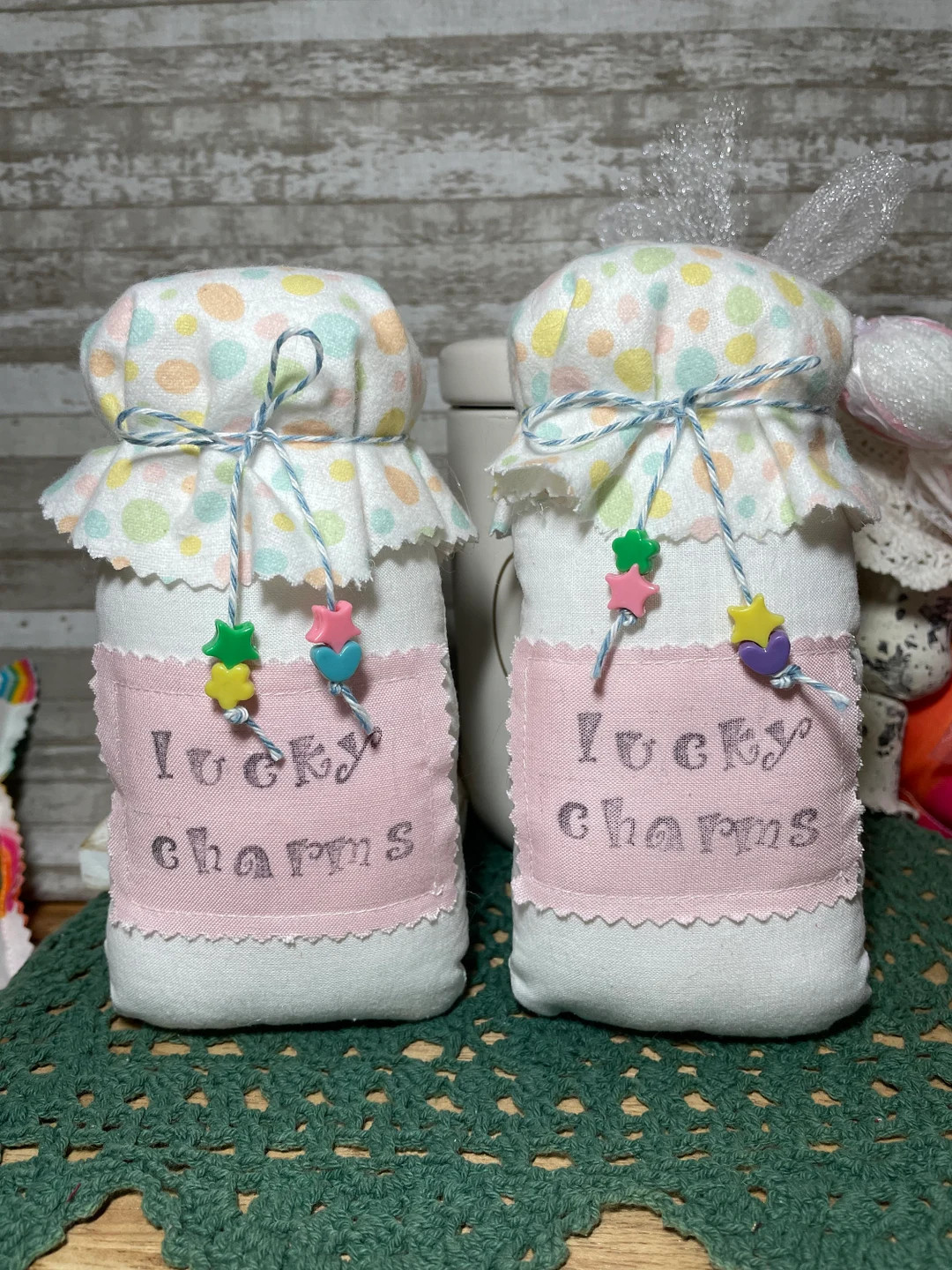 Lucky Charms/ Lucky Charms Jar/ Fabric Jar/ Mason Jar/ St. Patricks Day Decor/ St Pattys Day/iris... | Etsy (US)