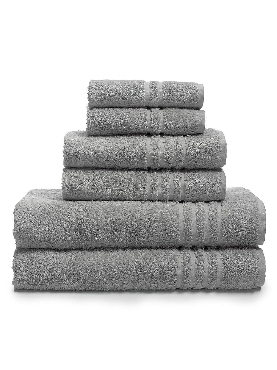 Ella Jayne Ensemble 6-Piece Cotton Towel Set - Grey | Saks Fifth Avenue OFF 5TH