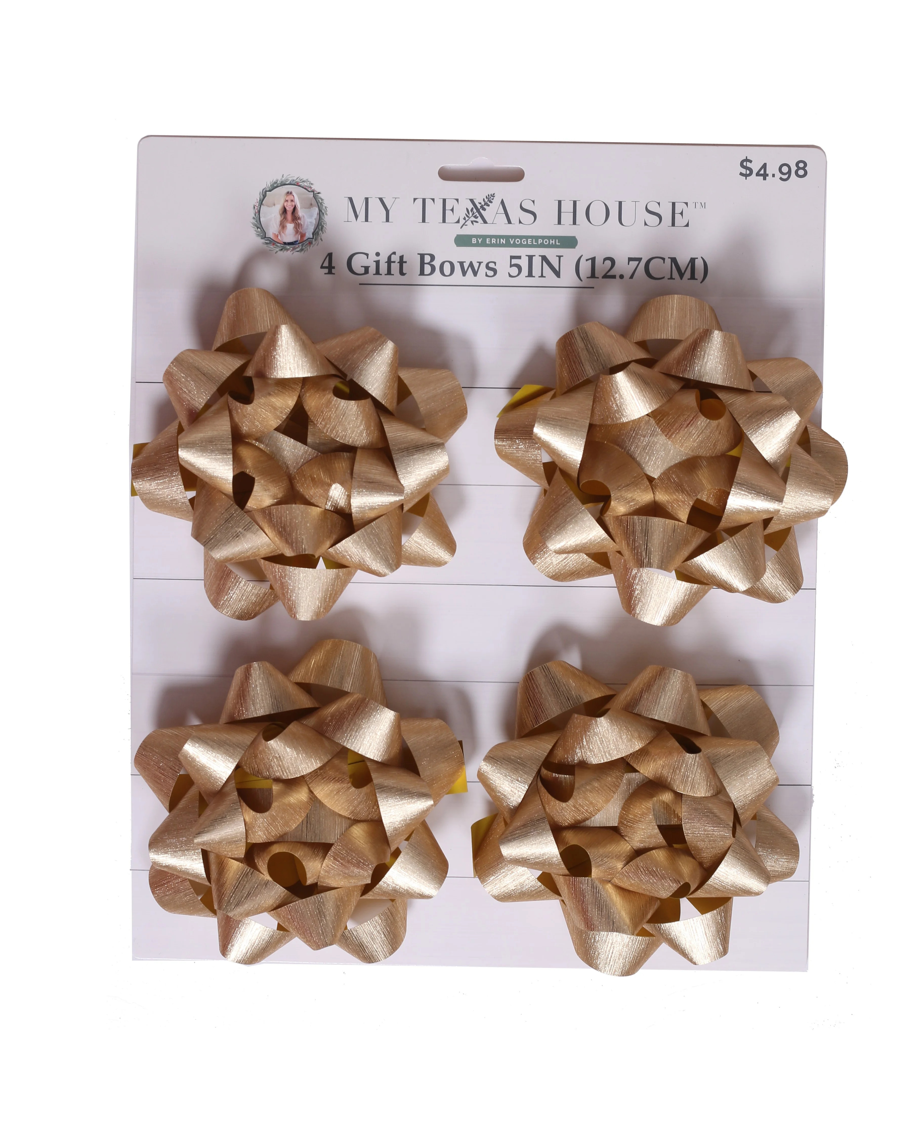 4 Count 5 Inch Gold Gift Bows by Mt Texas House | Walmart (US)