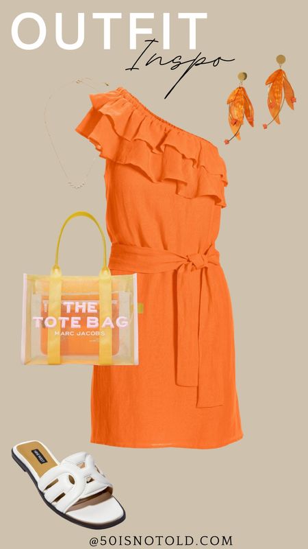 Vacation outfit idea | orange dress | Marc Jacobs Tote | Resort Wear | Tropical | Vacation Style 

#LTKWedding #LTKStyleTip #LTKTravel