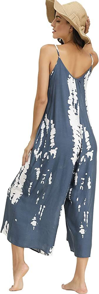 BUENOS NINOS Women's V Neck Floral Maxi Dress Boho Printed Adjustable Spaghetti Strap Ethnic Beac... | Amazon (US)