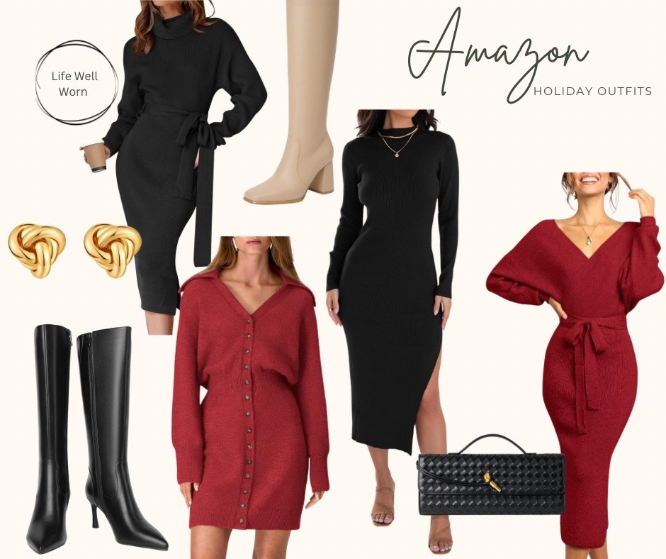 Holiday outfits you can wear again #holiday #sweaterdress #amazon #amazonfashion 

#LTKFindsUnder50 #LTKStyleTip #LTKHoliday